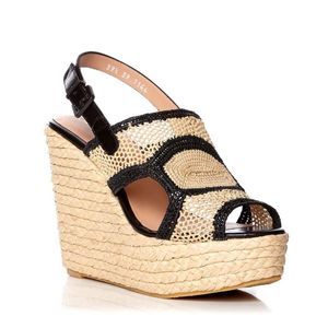 Robert Clergerie Drastic Natural Black Wedge 10 NW